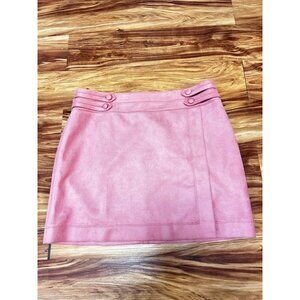 White House Black Market Enchantress Pink Faux Suede Mini Skirt NWT 14 $110